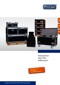 Brochure for flight cases and trunks in standard sizes