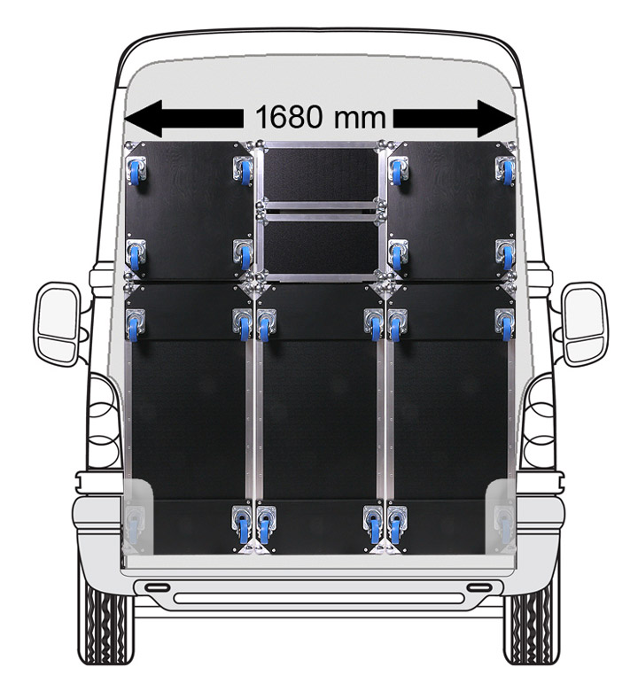 Sprinter truck filled with sprinter Size format cases