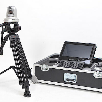 The mobile conference und recording system is safely stored in the ProCase box and is immediately operational