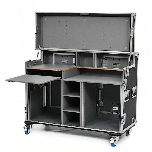 Control Case with 19" Rack and Work Surface