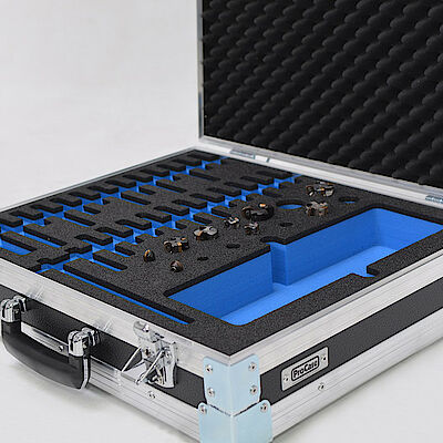 CNC-machined foam linings from ProCase ensure an easy overview of contents in the case