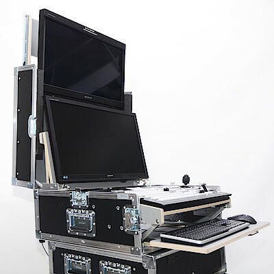 The ProCase Live Video editing unit accommodates two screens in one case