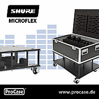 Modulare Transport- und Aufbewahrungslösung für Shure Microflex Complete Wireless Konferenzanlage