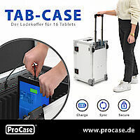 [Translate to English:] ProCase iPad und Tablet Ladekoffer mit Lade-, Synchronisierungs und Sicherheitsfunktion.